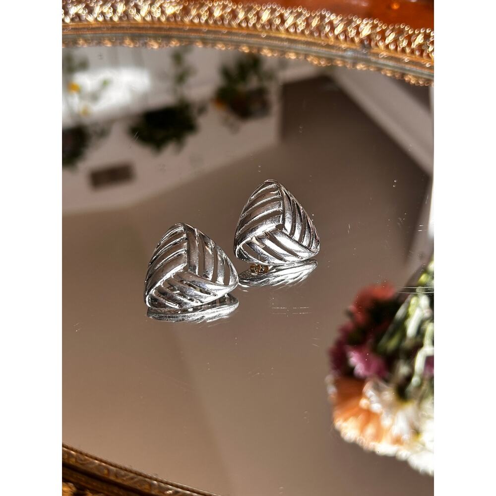 Vintage Silver Tone Post Earrings